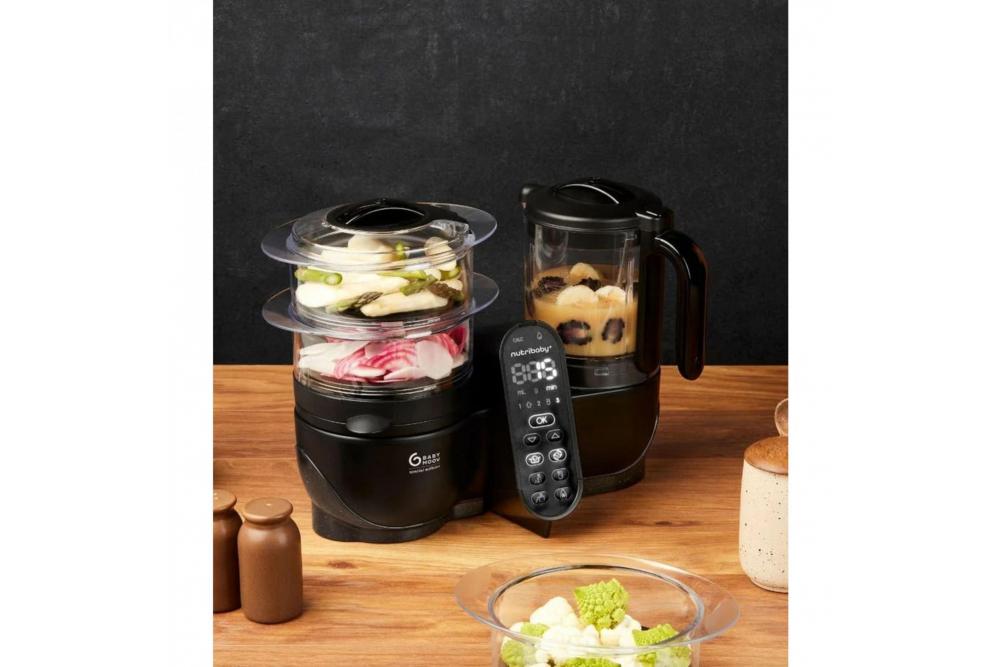 Babymoov Nutribaby XL Mineral Black - robotul multifunctional care combina eleganta cu eficienta in bucatarie