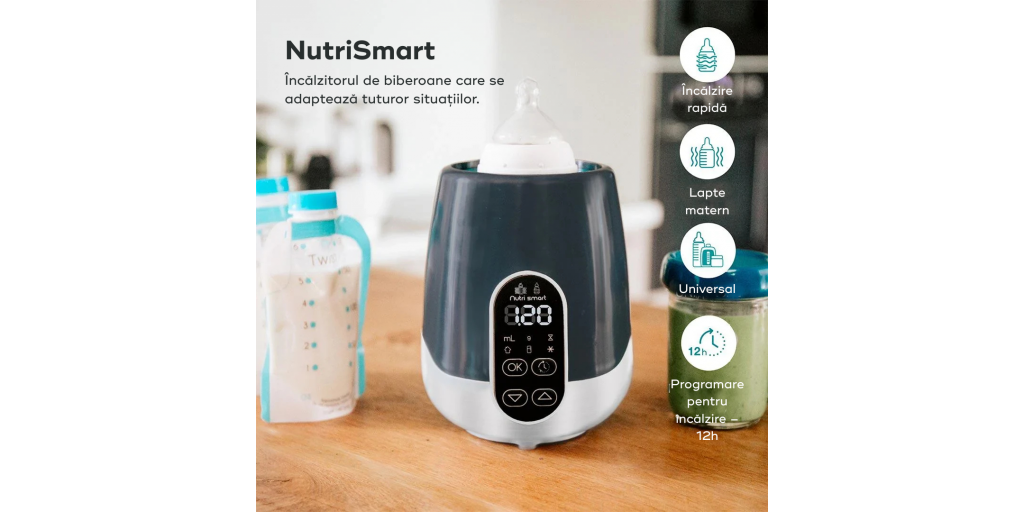 Pleci la drum cu bebe? Nu uita de NutriSmart – incalzitorul de biberoane ideal pentru vacanta!