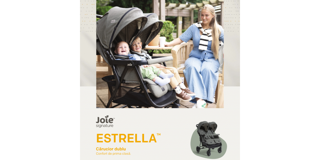 Carucior dublu Joie Estrella – libertate de miscare pentru familiile cu doi copii
