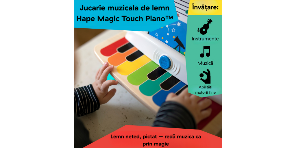 Descopera muzica si motricitatea fina cu Baby Einstein Magic Touch Piano