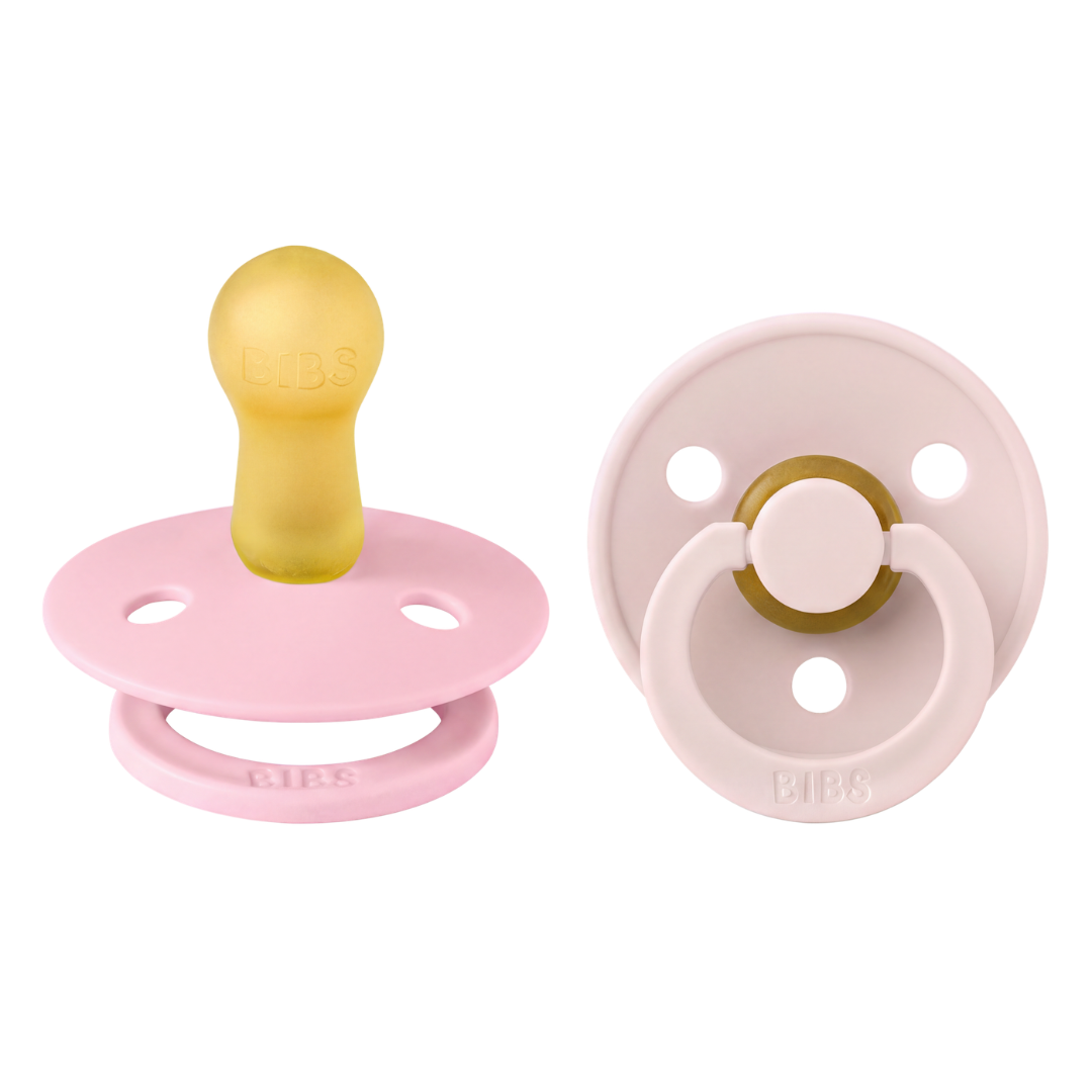 BIBS - Set 2 suzete Colour Latex, tetina rotunda, 6 luni +-Petal/Baby Pink