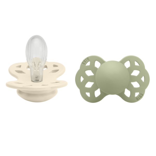BIBS - Set 2 suzete Infinity Silicon, tetina simetrica, 6 luni +