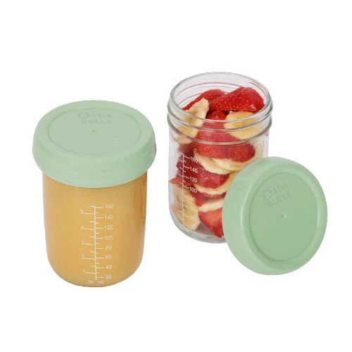 Badabulle - Set 2 Boluri din sticla Badabowls pentru pastrarea hranei bebelusului