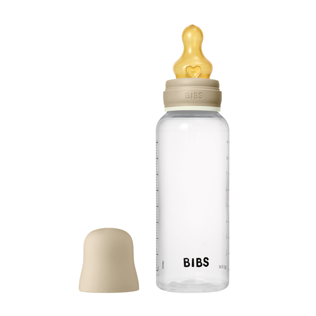 BIBS - Set complet biberon fosforescent anticolici PP fara BPA, 270 ml, Latex, Vanilla Glow