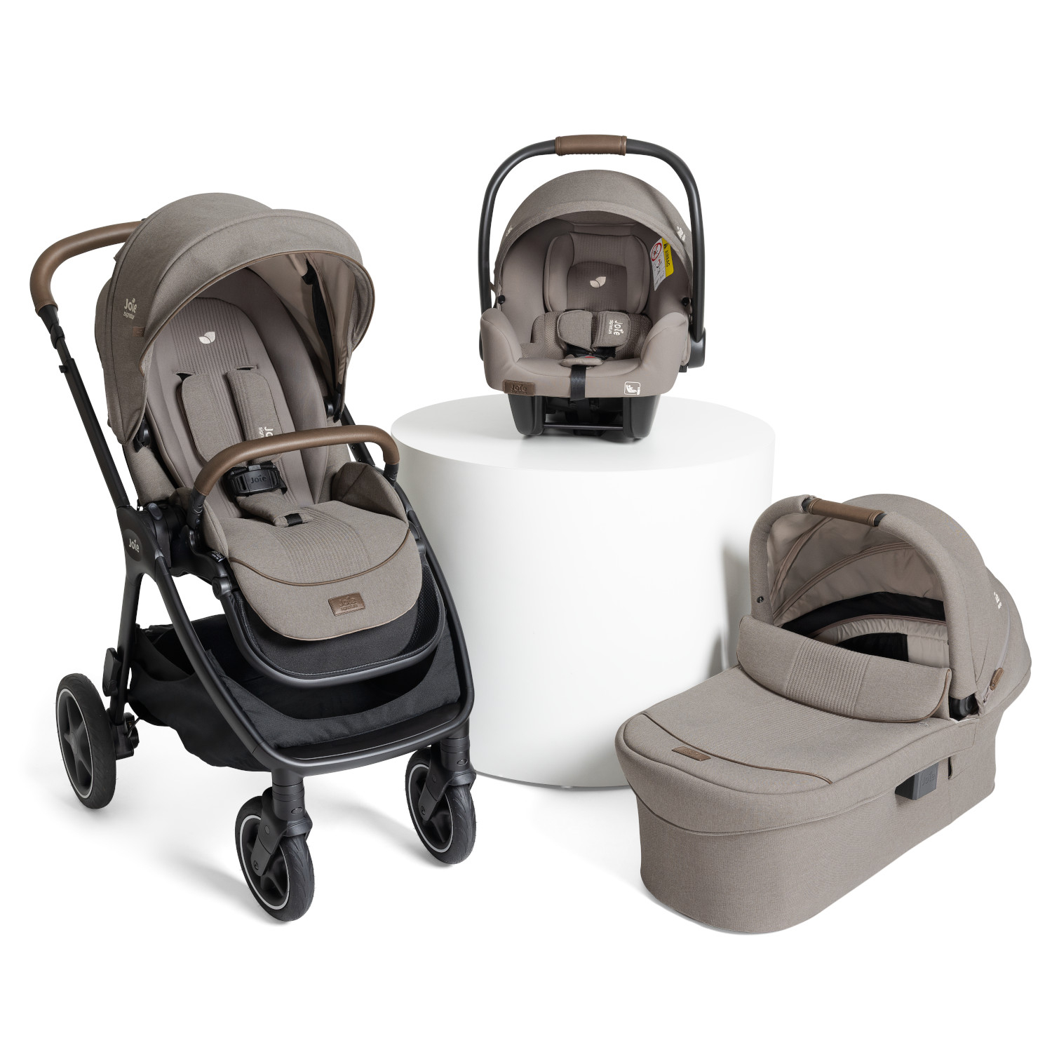 Joie - Carucior pentru copii multifunctional 3 in 1 Finiti Signature Maple (Carucior Finiti + Landou Ramble XL + scoica i-Starter)