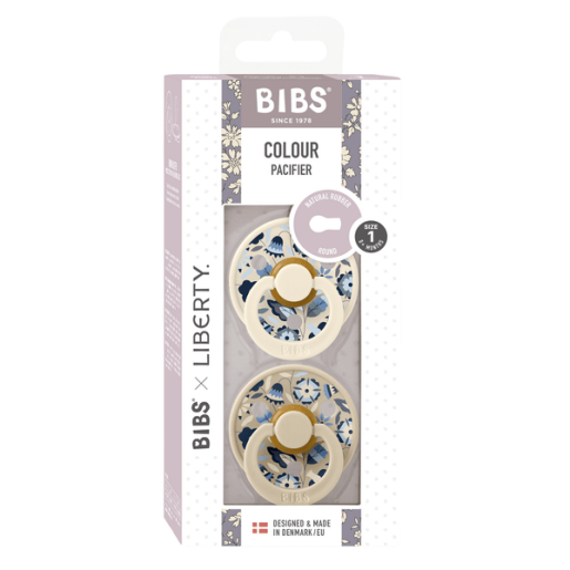 BIBS x LIBERTY - Set 2 suzete Colour Bobo Latex, tetina rotunda, 0 luni+