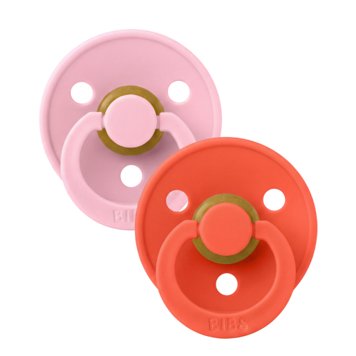 BIBS - Set 2 suzete Colour Latex, tetina rotunda, 0 luni +