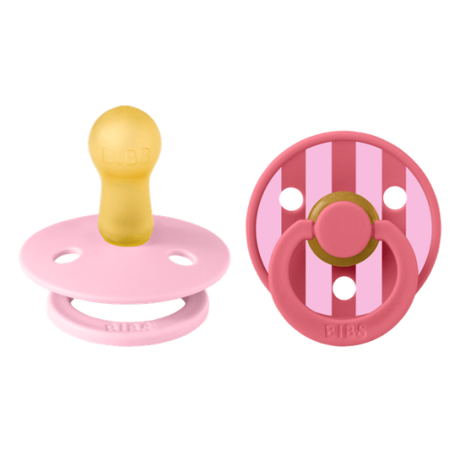 BIBS - Set 2 suzete Colour Studio Collection Stripe Latex, tetina rotunda, 6 luni+