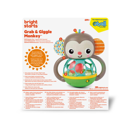 Bright Starts - Jucarie multi-senzoriala, "Grab & Giggle Monkey"
