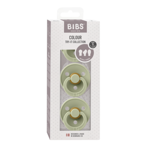 BIBS - Set 3 suzete Colour Latex, tetina rotunda, simetrica & anatomica 0 luni +