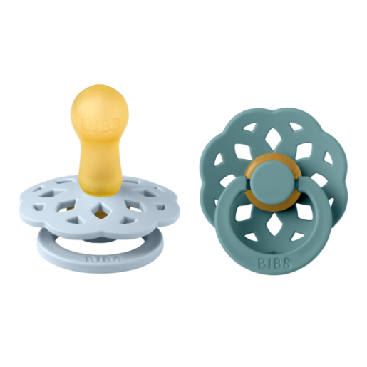 BIBS - Set 2 suzete Boheme Latex, tetina rotunda, 6 luni +