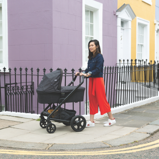 Joie - Carucior pentru copii multifunctional 3 in 1 Chrome DLX Toffee (Carucior Chrome DLX + Landou Toffee + Scoica i-Snug Toffee)