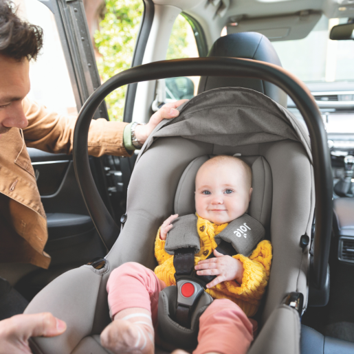 Joie - Scoica auto i-Snug 2 cu tetiera reglabila, 40-75 cm, Quartz, testata ADAC si certificata R129