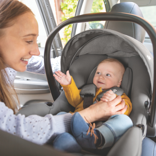 Joie - Scoica auto i-Snug 2 cu tetiera reglabila, 40-75 cm, Quartz, testata ADAC si certificata R129