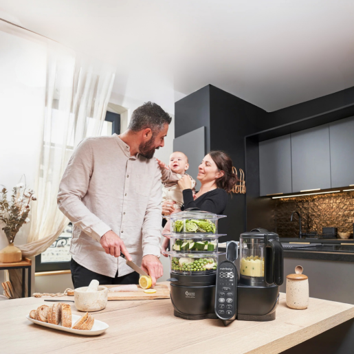 Babymoov - Robot multifunctional 5 in 1 Nutribaby (+) XL, Mineral Black