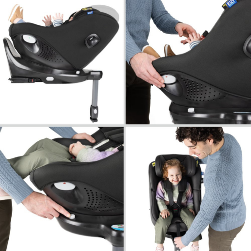 Graco - Scaun auto Turn2Me 360° DLX Midnight, 40-105 cm, certificata R129 si testat ADAC