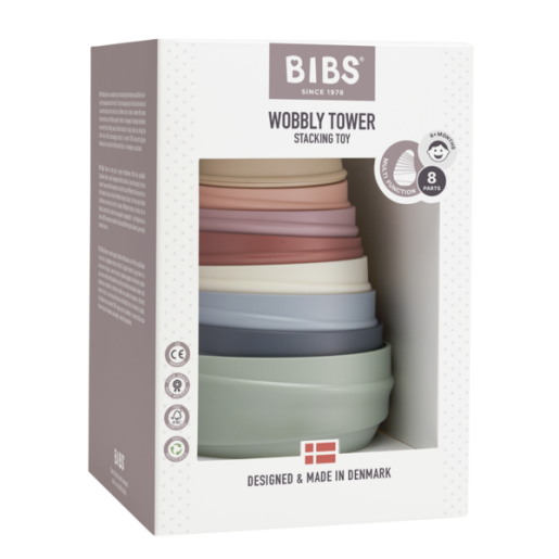 BIBS -  Jucaria Turnul Wobbly, Pastel Rainbow