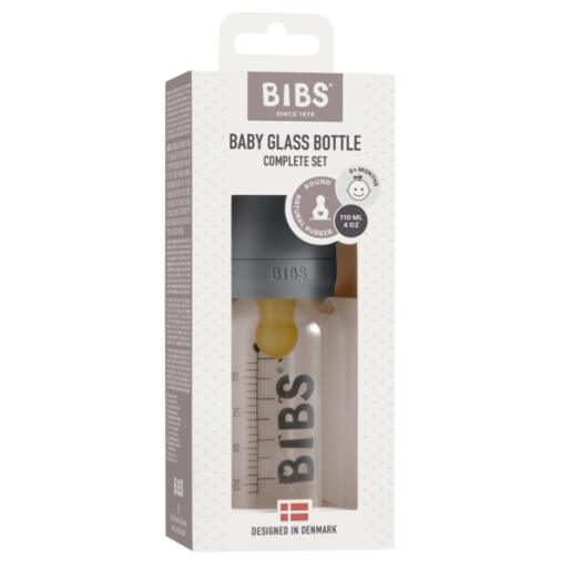 BIBS - Set complet biberon din sticla anticolici, 110 ml, Iron