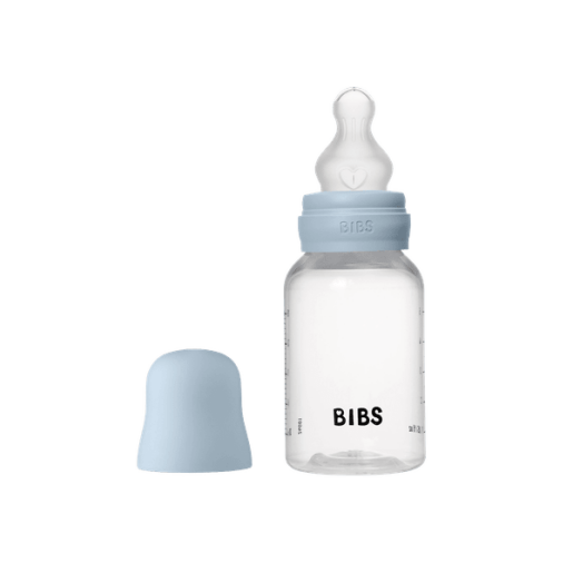 BIBS - Set complet biberon anticolici PP fara BPA, 150 ml, Silicon, Baby Blue
