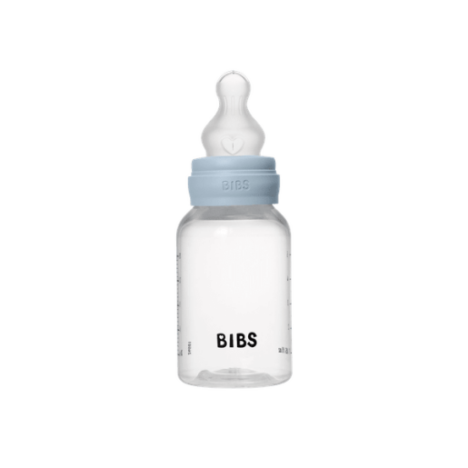 BIBS - Set complet biberon anticolici PP fara BPA, 150 ml, Silicon, Baby Blue