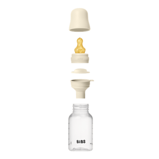BIBS - Set complet biberon anticolici PP fara BPA, 150 ml, Latex, Ivory
