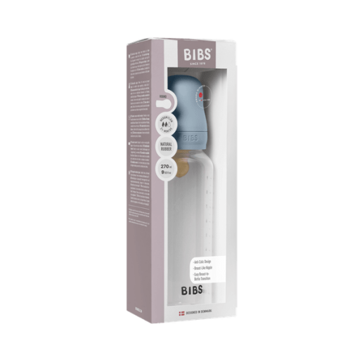 BIBS - Set complet biberon anticolici, 270 ml, Latex, Baby Blue