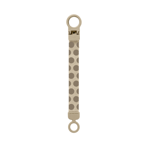 BIBS - Lantisor clip Loop pentru suzeta, Studio Collection Polka Dots, Mega Vanilla Dark Oak
