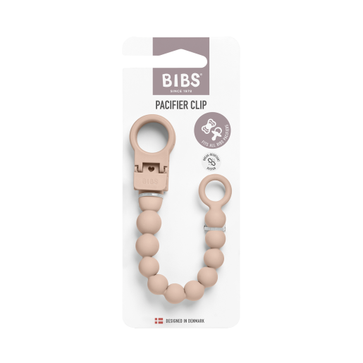 BIBS - Clip pentru suzeta Beaded, cu margele din silicon Blush