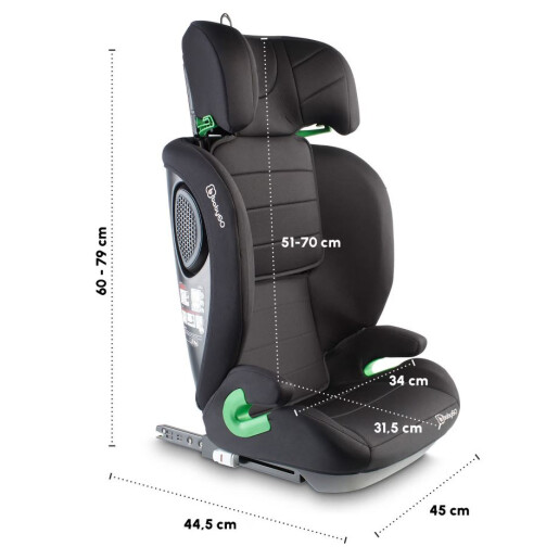 BabyGo - Scaun auto SafeChild2 Black, 100-150 cm, certificat R129