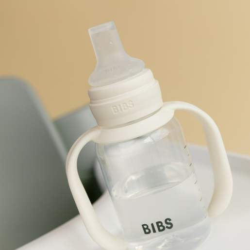 BIBS - Set biberon tip Sippy Cup PP 150 ml cu cioc din silicon și sistem antipicurare, Sage