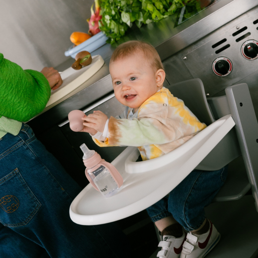 BIBS - Set biberon tip Sippy Cup PP 150 ml cu cioc din silicon și sistem antipicurare, Blush