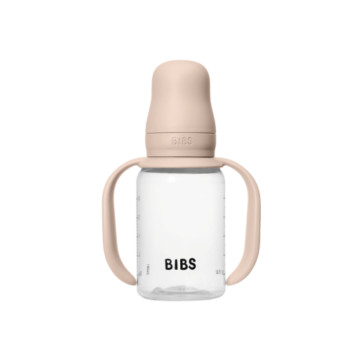 BIBS - Set biberon tip Sippy Cup PP 150 ml cu cioc din silicon și sistem antipicurare, Blush