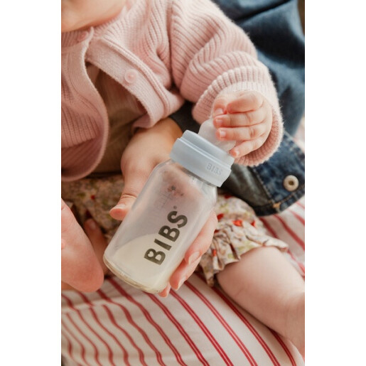 BIBS - Set 2 tetine pentru biberon, Silicon, cu flux lent