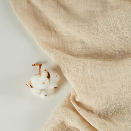 ONINO - Muselina multifunctionala din bumbac 100% organic, HUG.me, Creamy Vanilla, x1 bucata, 120 x 120 cm, certificata GOTS