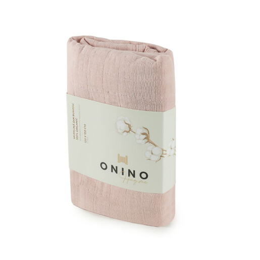 ONINO - Muselina multifunctionala din bumbac 100% organic, HUG.me, Warm Peach, x1 bucata, 120 x 120 cm, certificata GOTS