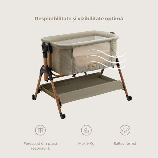 ONINO -  Patut co-sleeper NEST.me, Misty Taupe