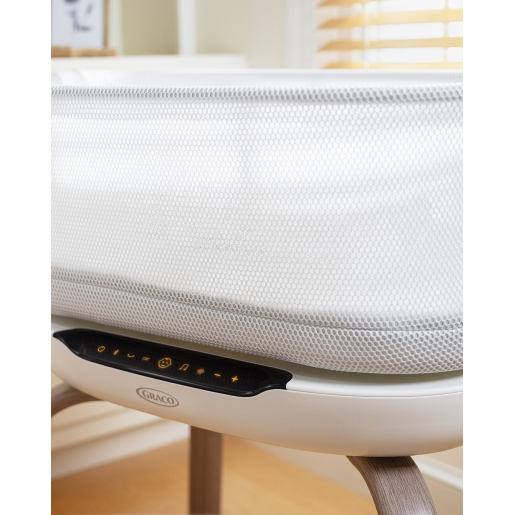 Graco - Patut co-sleeper Eluma Nest Luna cu leganare automata si sistem inteligent de detectare a plansului