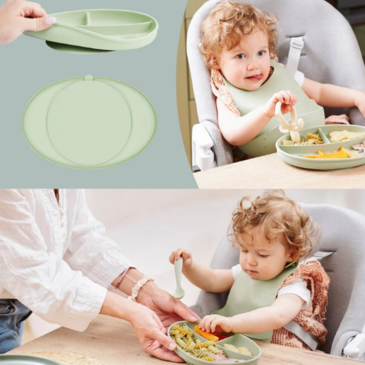 Babymoov - Farfurie compartimentata din silicon cu 3 secțiuni – Mix’n’Match