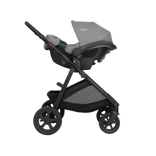 Graco - Carucior pentru copii multifunctional 3 in 1 Near2Me DLX Ash (Carucior Near2Me DLX + Landou Near2Me DLX + Scoica SnugLite)