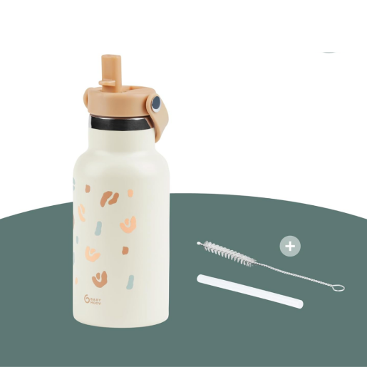 Babymoov - Sticla termoizolanta din inox Little Explorer Animal Print Ivory