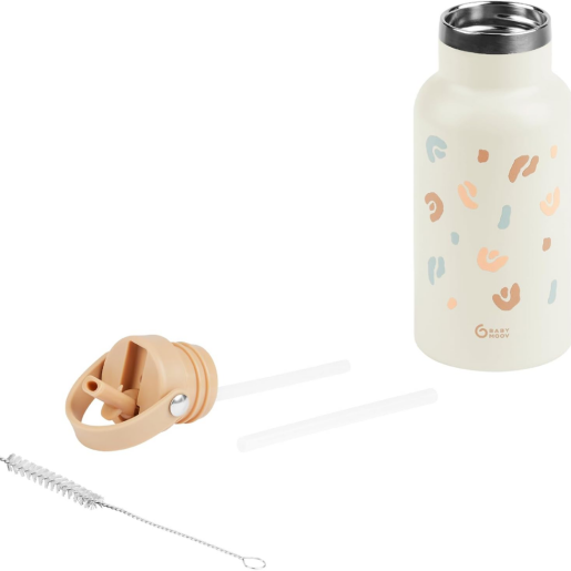 Babymoov - Sticla termoizolanta din inox Little Explorer Animal Print Ivory
