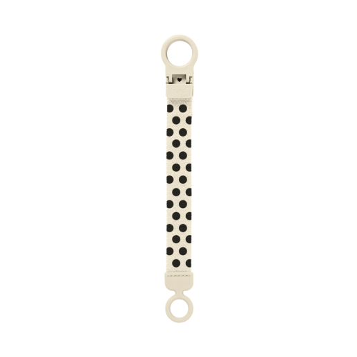 BIBS - Lantisor clip Loop pentru suzeta, Studio Collection Polka Dots, Ivory Black
