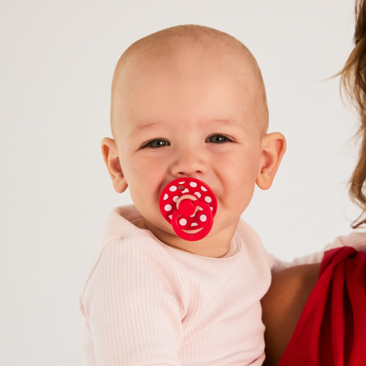 BIBS - Set 2 suzete Colour Studio Collection Polka Dots, tetina rotunda, 0 luni+