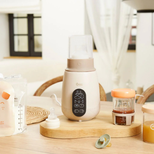 Babymoov - Incalzitor si sterilizator biberoane (recipiente) pentru casa si masina NutriSmart+ Mineral Beige