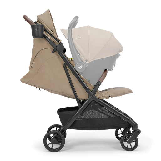 Joie - Carucior ultracompact Porto Cashew, compatibil bagaj de cabina, pliere automata, de la nastere pana la 22 kg