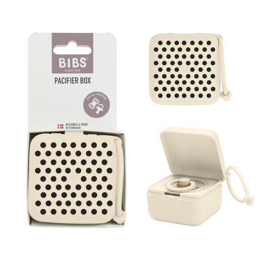 BIBS - Cutie multifunctionala pentru depozitare suzete, Studio Collection Polka Dots, Ivory Black