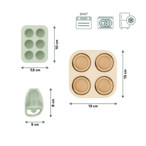 Babymoov - Set recipiente din silicon si feeder pentru bebelusi