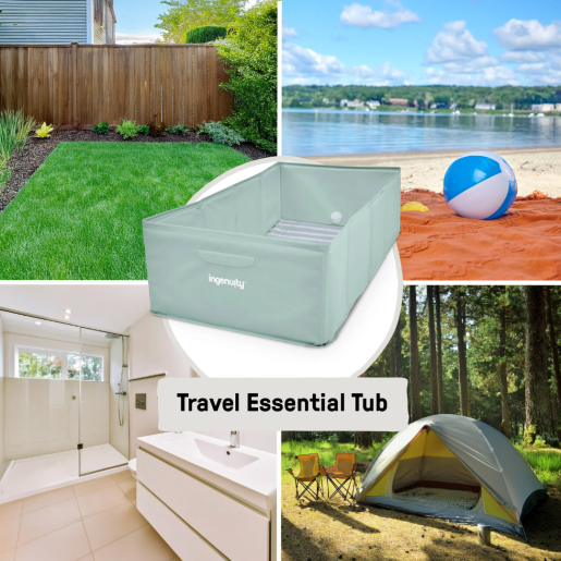 Ingenuity - Cadita pliabila pentru calatorii Tuckaway Travel Tub Sage