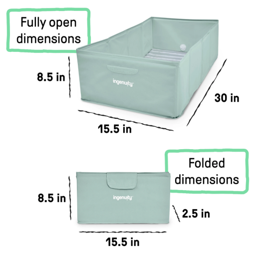 Ingenuity - Cadita pliabila pentru calatorii Tuckaway Travel Tub Sage