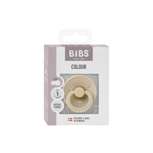 BIBS - Suzeta Colour Latex, tetina rotunda, 0+ luni, ambalaj premium